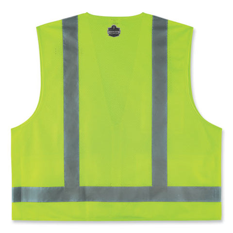 Glowear 8249z-s Single Size Class 2 Economy Surveyors Zipper Vest, Polyester, 2x-large, Lime