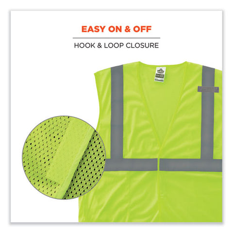 Glowear 8210hl-s Single Size Class 2 Economy Mesh Vest, Polyester, X-large, Lime