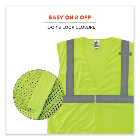 Glowear 8210hl-s Single Size Class 2 Economy Mesh Vest, Polyester, 5x-large, Lime