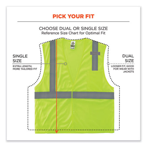 Glowear 8210hl-s Single Size Class 2 Economy Mesh Vest, Polyester, 5x-large, Lime