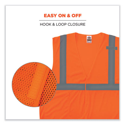 Glowear 8210hl-s Single Size Class 2 Economy Mesh Vest, Polyester, X-small, Orange