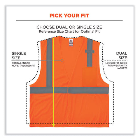 Glowear 8210hl-s Single Size Class 2 Economy Mesh Vest, Polyester, Small, Orange