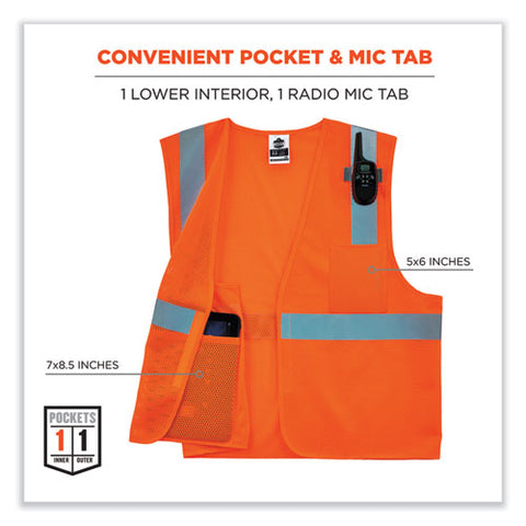 Glowear 8210hl-s Single Size Class 2 Economy Mesh Vest, Polyester, Small, Orange