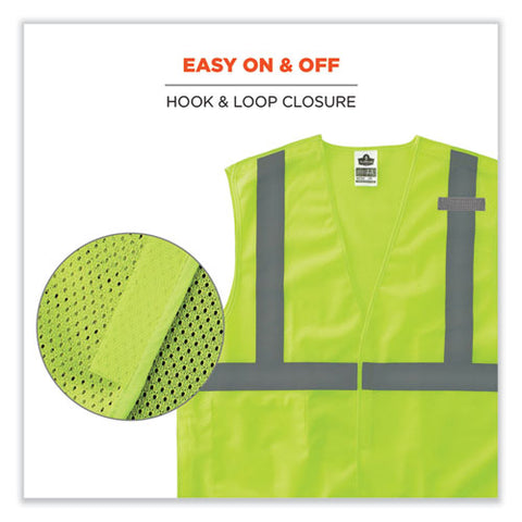 Glowear 8215ba-s Single Size Class 2 Economy Breakaway Mesh Vest, Polyester, Medium, Lime