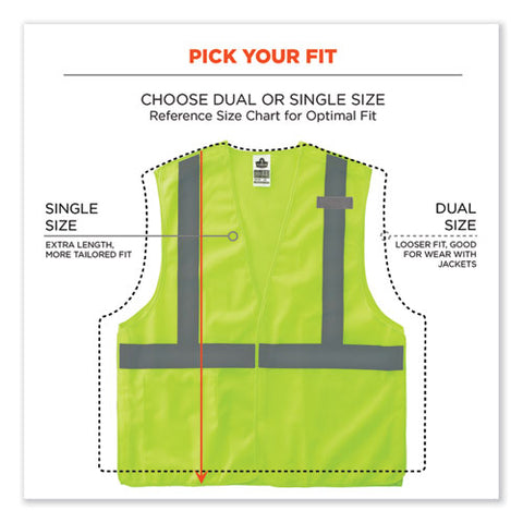 Glowear 8215ba-s Single Size Class 2 Economy Breakaway Mesh Vest, Polyester, 2x-large, Lime