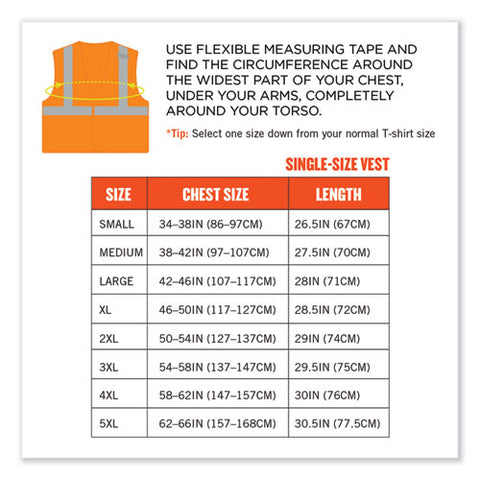 Glowear 8215ba-s Single Size Class 2 Economy Breakaway Mesh Vest, Polyester, 3x-large, Orange