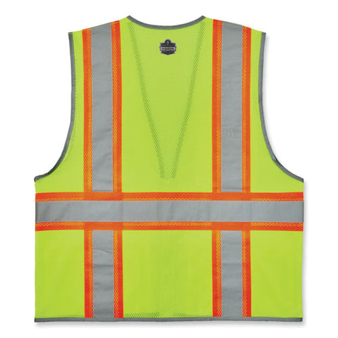 Glowear 8246z-s Single Size Class 2 Two-tone Mesh Vest, Polyester, Small, Lime