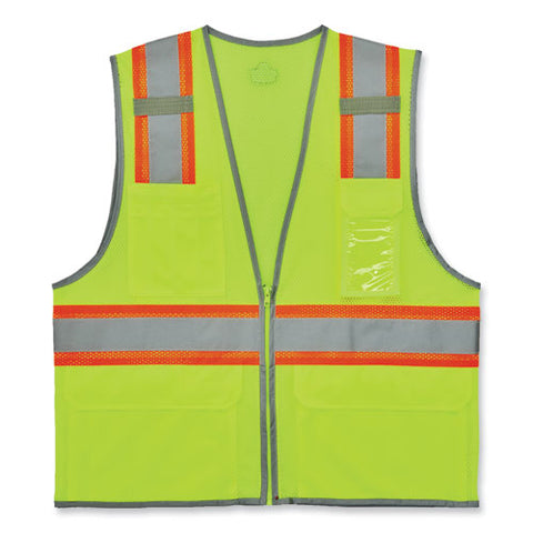 Glowear 8246z-s Single Size Class 2 Two-tone Mesh Vest, Polyester, Small, Lime