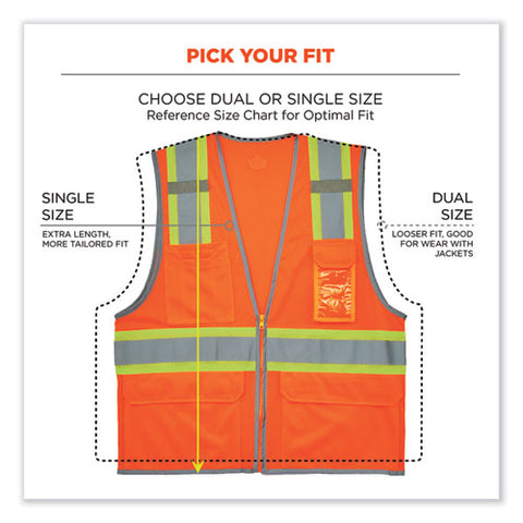 Glowear 8246z-s Single Size Class 2 Two-tone Mesh Vest, Polyester, Small, Orange