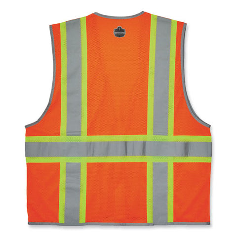 Glowear 8246z-s Single Size Class 2 Two-tone Mesh Vest, Polyester, X-large, Orange