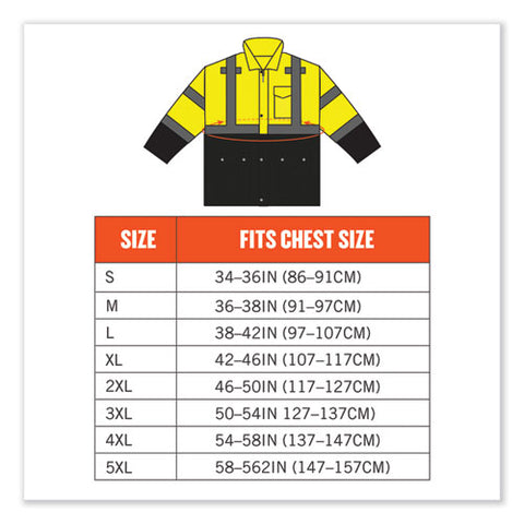 Glowear 8365bk Class 3 Hi-vis Rain Jacket Black Bottom, Small, Lime