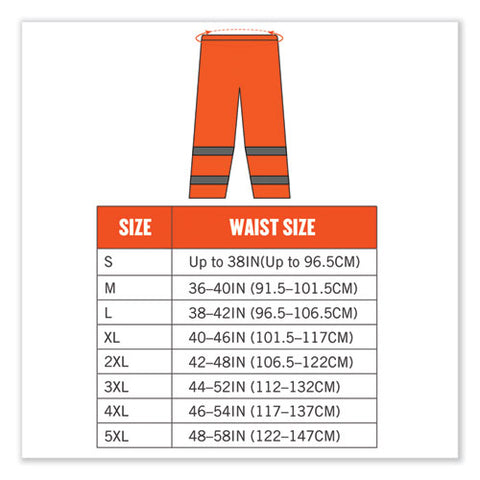 Glowear 8916 Class E Lightweight Hi-vis Rain Pants, Medium, Orange