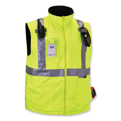 Glowear 8287 Class 2 Hi-vis Jacket With Removable Sleeves, Medium, Lime