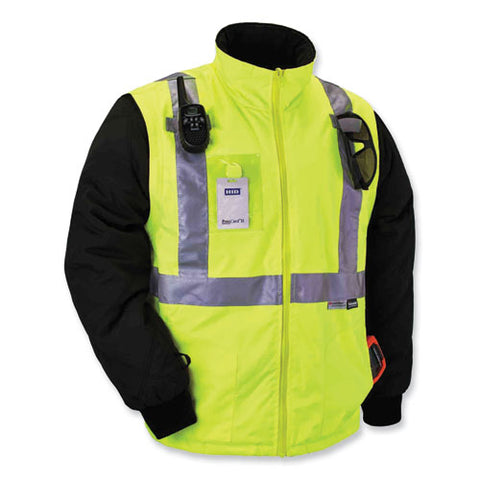 Glowear 8287 Class 2 Hi-vis Jacket With Removable Sleeves, Medium, Lime