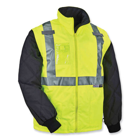 Glowear 8287 Class 2 Hi-vis Jacket With Removable Sleeves, Large, Lime