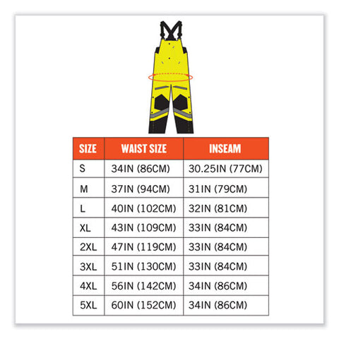 Glowear 8928 Class E Hi-vis Insulated Bibs, Large, Lime