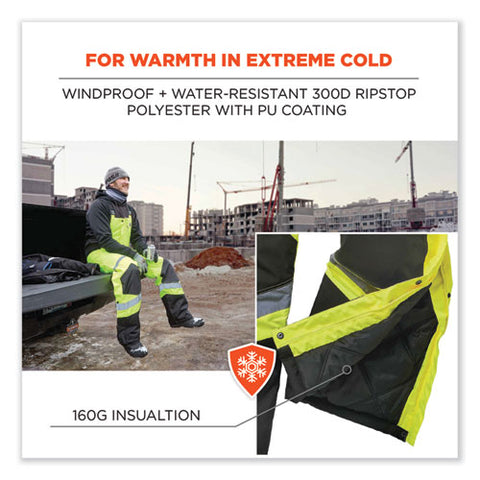 Glowear 8928 Class E Hi-vis Insulated Bibs, X-large, Lime