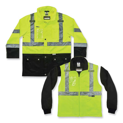 Glowear 8388 Class 3/2 Hi-vis Thermal Jacket Kit, 2x-large, Lime