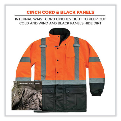 Glowear 8384 Class 3 Hi-vis Quilted Thermal Parka, Medium, Orange