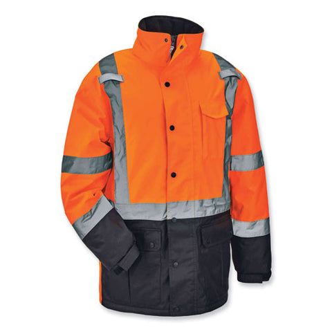 Glowear 8384 Class 3 Hi-vis Quilted Thermal Parka, 5x-large, Orange