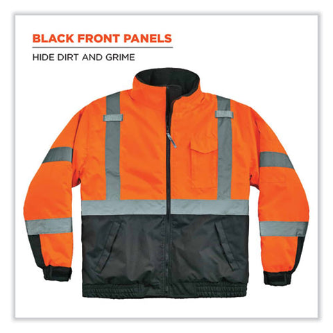 Glowear 8377 Class 3 Hi-vis Quilted Bomber Jacket, Orange, Large