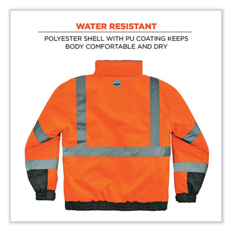 Glowear 8377 Class 3 Hi-vis Quilted Bomber Jacket, Orange, X-large