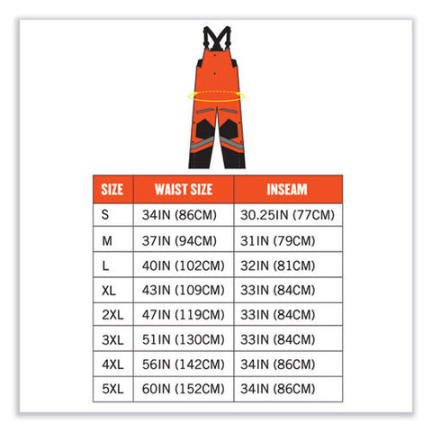 Glowear 8928 Class E Hi-vis Insulated Bibs, 2x-large, Orange