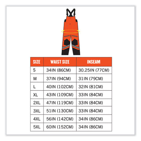 Glowear 8928 Class E Hi-vis Insulated Bibs, 3x-large, Orange