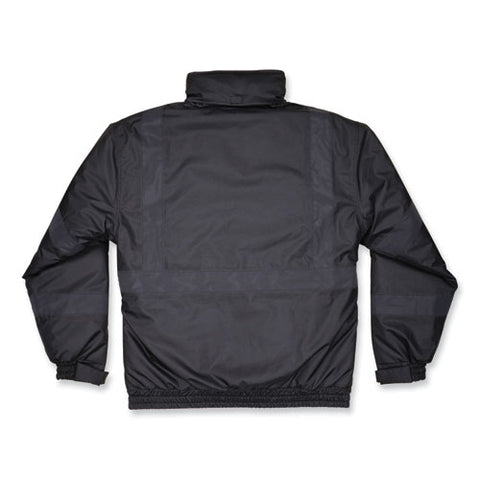 Glowear 8377ev Non-certified Hi-vis Quilted Bomber Jacket, Black, Large