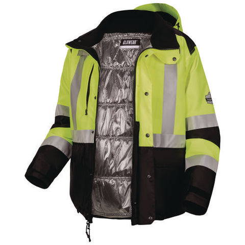 Glowear Class 3 Hi-vis Winter Jacket With Amplifire Heat Reflective Lining, 3x-large, Lime