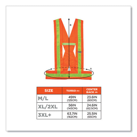 Glowear 8140ba Class 1 Breakaway Sash, Polyester, Medium/large, Orange