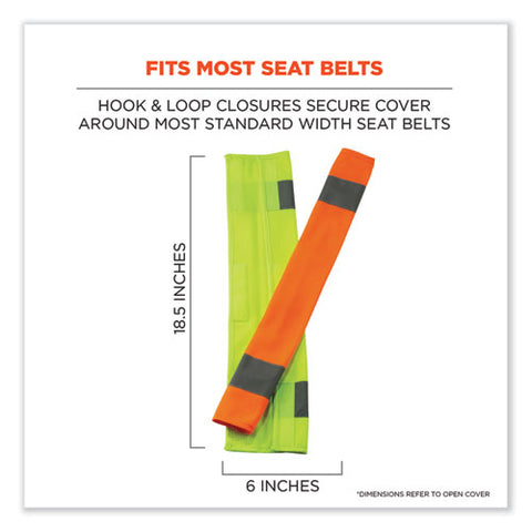 Glowear 8004 Hi-vis Seat Belt Cover, 6" X 18.5", Lime