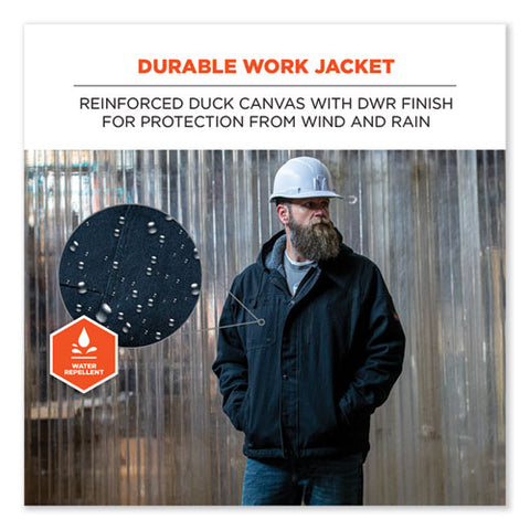 N-ferno 6468 Duck Canvas Work Jacket, X-large, Black