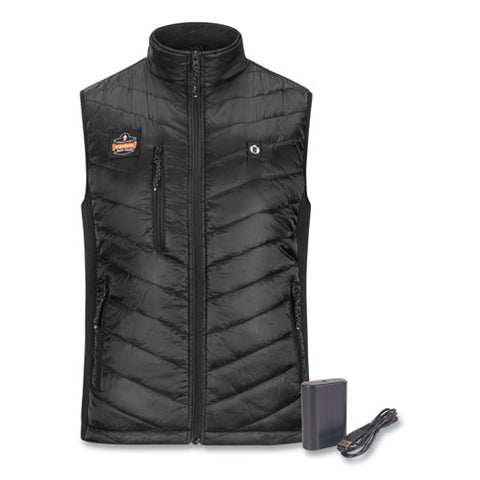 N-ferno 6495 Rechargeable Heated Vest With Battery Power Bank, Fleece/polyester, 4x-large, Black