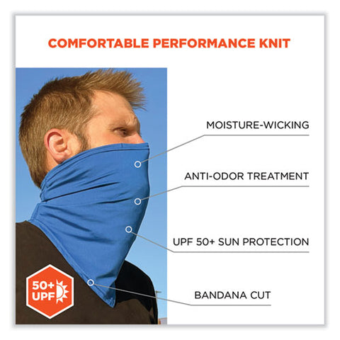 Chill-its 6482 Cooling Neck Gaiter Bandana Pocket Kit, Polyester/spandex, Small/medium, Blue