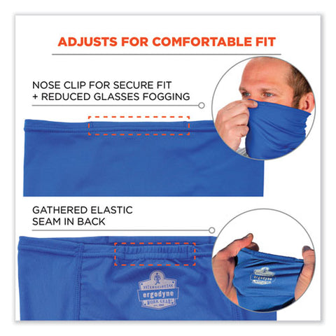 Chill-its 6482 Cooling Neck Gaiter Bandana Pocket Kit, Polyester/spandex, Large/x-large, Blue