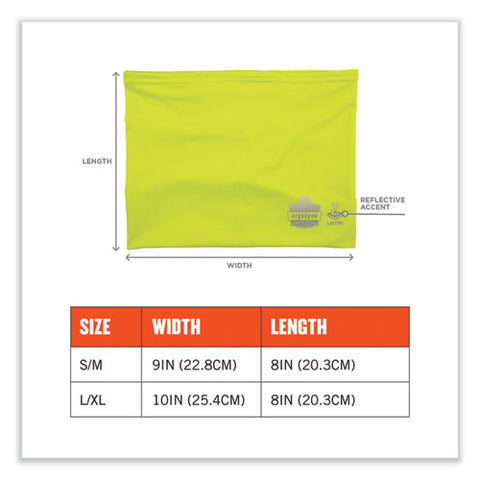 Chill-its 6489 2-layer Cooling Performance Knit Multi-band, Polyester/spandex, Small/medium, Hi-vis Lime