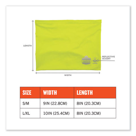 Chill-its 6489 2-layer Cooling Performance Knit Multiband, Polyester/spandex, 2x-large/3x-large, Hi-vis Lime