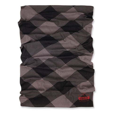 Chill-its 6485 Multi-band, Polyester, One Size Fits Most, Gray Buffalo Plaid