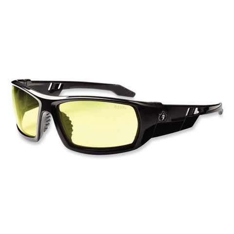 Skullerz Odin Safety Glasses, Black Nylon Impact Frame, Yellow Polycarbonate Lens