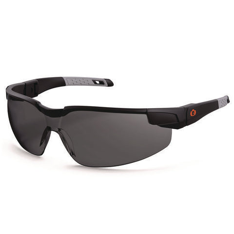 Skullerz Dellenger Anti-fog Safety Glasses With Adjustable Temples, Black Nylon Impact Frame, Smoke Polycarbonate Lens