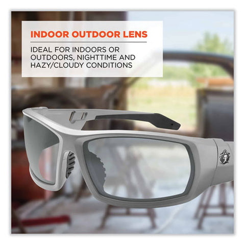 Skullerz Odin Safety Glasses, Matte Gray Nylon Impact Frame, Indoor/outdoor Polycarbonate Lens