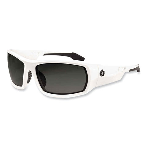 Skullerz Odin Safety Glasses, White Nylon Impact Frame, Smoke Polycarbonate Lens