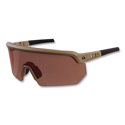 Skullerz Aegir Color Enhancing Safety Glasses, Matte Desert Nylon Frame, High Contrast Bronze Polycarbonate Lens