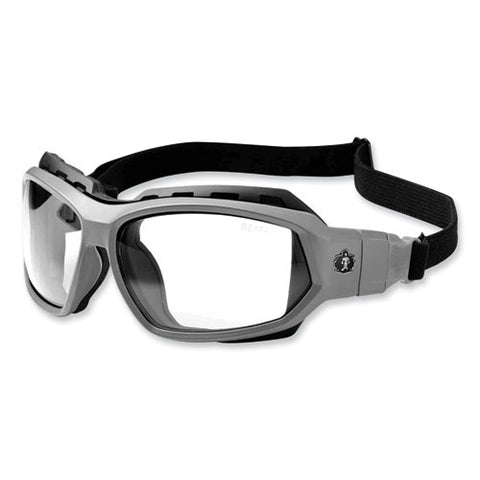 Skullerz Loki Safety Glasses/goggles, Matte Gray Nylon Impact Frame, Clear Polycarbonate Lens