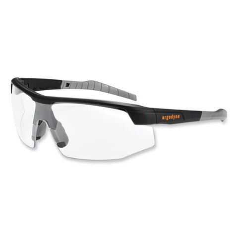 Skullerz Skoll Safety Glasses, Matte Black Nylon Impact Frame, Clear Polycarbonate Lens