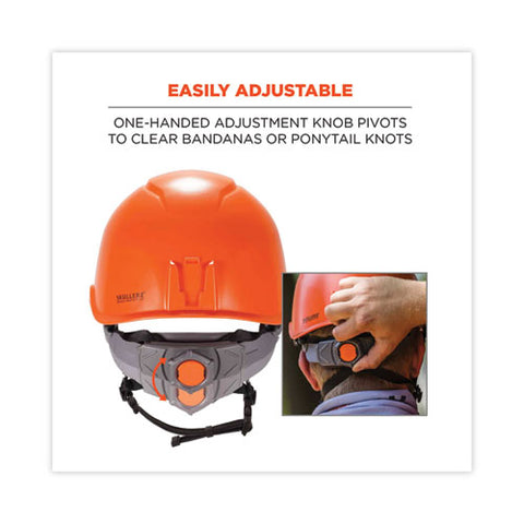 Skullerz 8974 Class E Safety Helmet, 6-point Ratchet Suspension, Orange