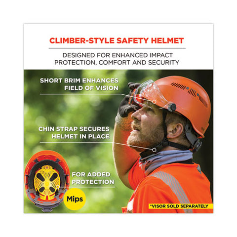 Skullerz 8975-mips Class C Safety Helmet With Mips Elevate Ratchet Suspension, Orange