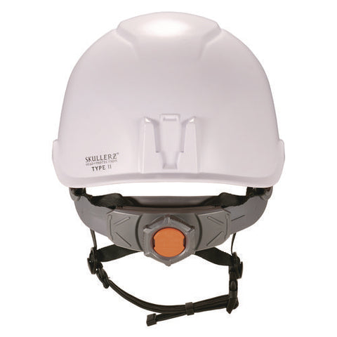 Skullerz 8976led Class E Safety Helmet With Led Light, 6-point Rachet Suspension, White