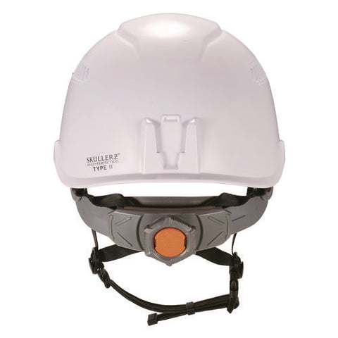 Skullerz 8977 Class C Safety Helmet With Adjustable Venting, 6-point Rachet Suspension, White